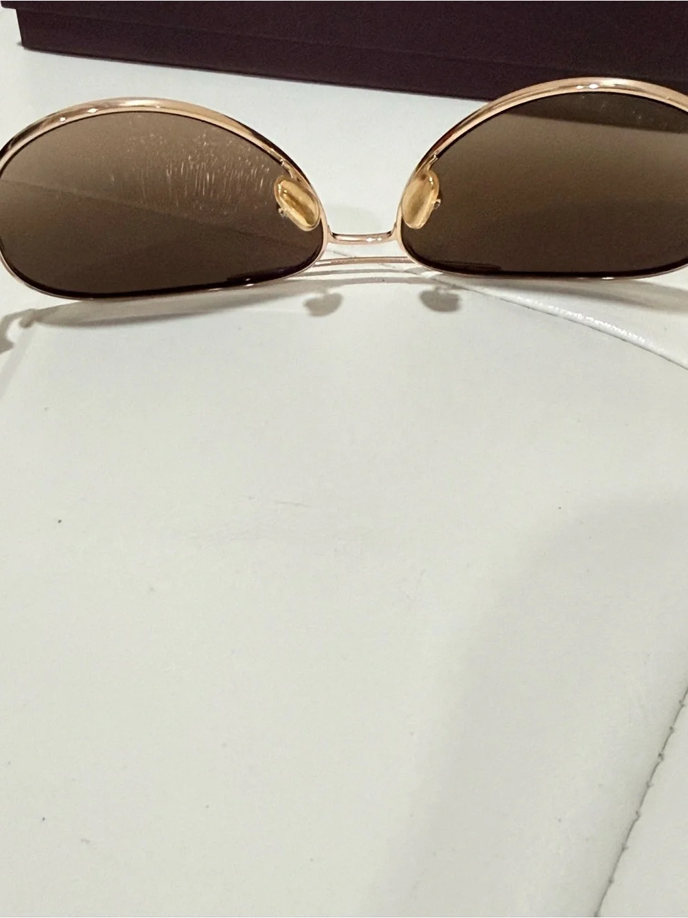 Tom Ford Gold Frame Aviator Sunglasses with Brown Lenses